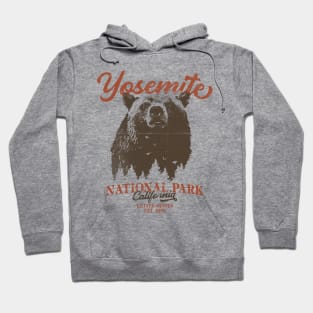 Vintage Yosemite Grizzly Bear California National Park Hoodie